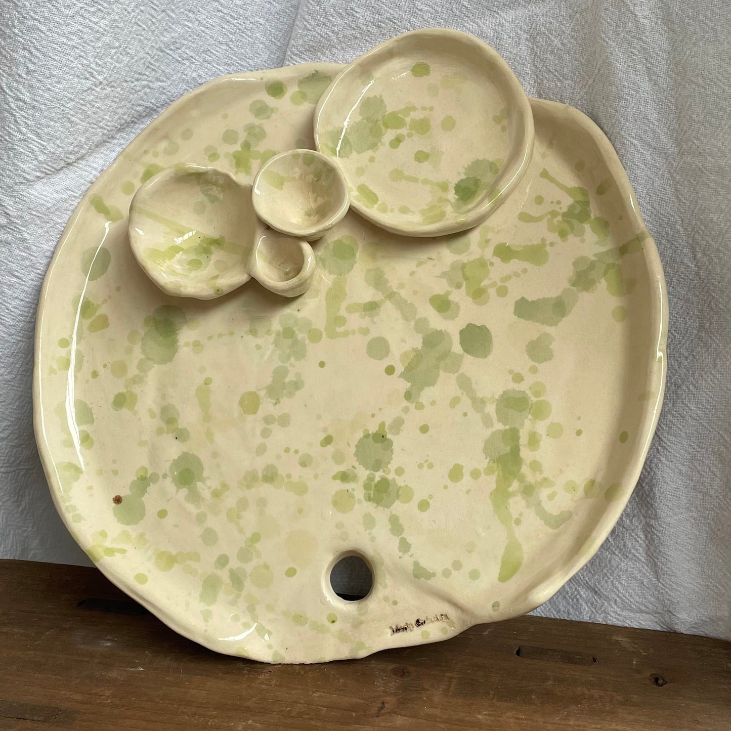 Plateau Apéro Vert – Céramique artisanale