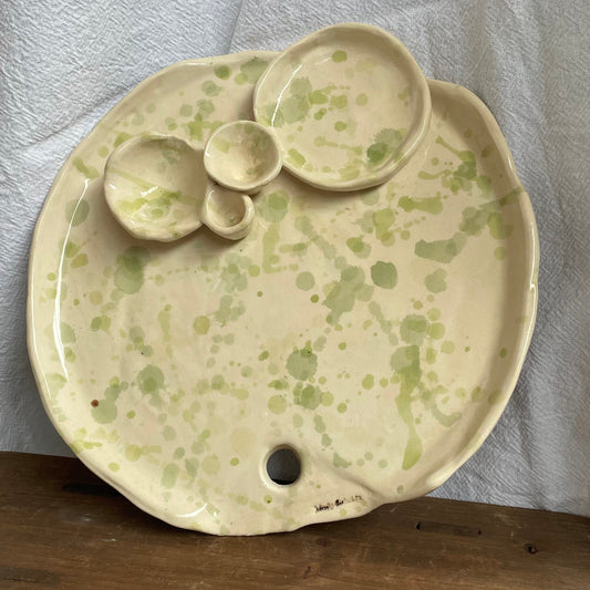 Plateau Apéro Vert – Céramique artisanale